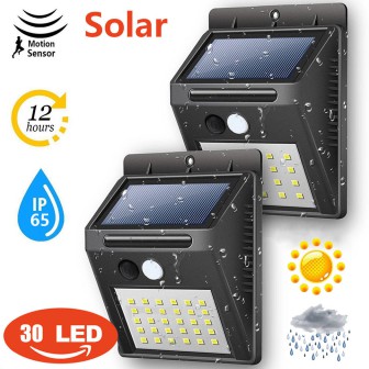 Set 5 lampi solar cu 30 led , senzor de miscare si senzor de lumina