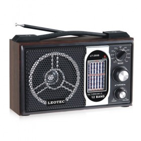 Radio portabil Leotec LT-2008, 12 benzi, model retro