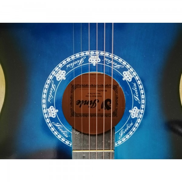 Chitara clasica din lemn 95 cm, Cutaway, albastru marin