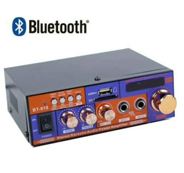 Amplificator audio cu Bluetooth pentru Karaoke BT-618 si citire USB -MicroSD - imagine 3