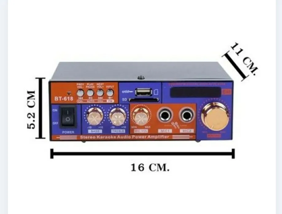 Amplificator audio cu Bluetooth pentru Karaoke BT-618 si citire USB -MicroSD - imagine 6