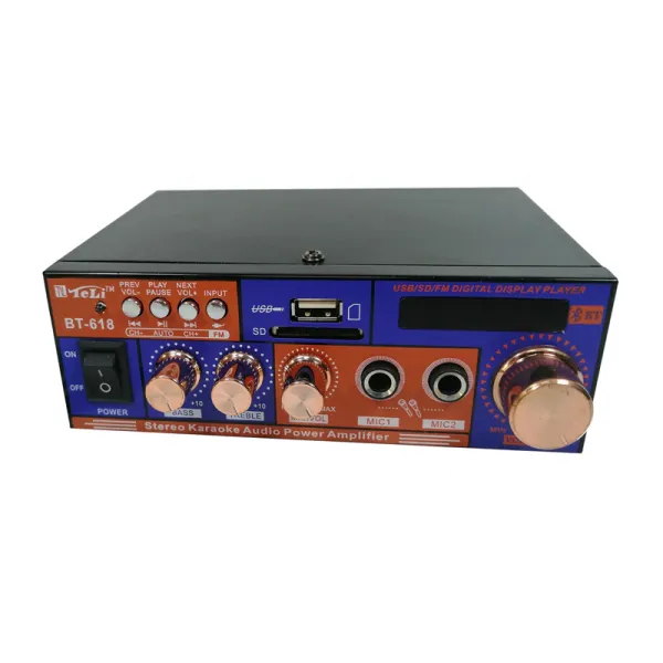 Amplificator audio cu Bluetooth pentru Karaoke BT-618 si citire USB -MicroSD - imagine 2