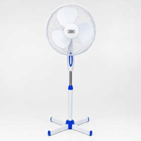Ventilator cu picior JRH, 40 W, 3 viteze, 3 moduri ventilare, Alb