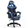 Scaun Gaming Profesional JRH, King Size, Cadru Otel, Piele Sintetica, 130 kg, perna lombara – albastru