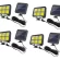 Set 4 x Proiector solar 160 LED 8 COB senzor de lumina si miscare