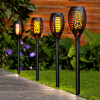 Set 2x Lampa solara tip torta cu efect flacara 51 cm