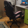 Scaun Gaming Profesional JRH, King Size, Cadru Otel, Piele Sintetica, 130 kg, perna lombara - roz