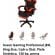 Scaun Gaming Profesional JRH, King Size, Cadru Otel, Piele Sintetica, 130 kg, perna lombara - rosu