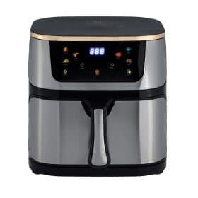 Friteuza cu Aer Cald, 10L, 2000W, Panou Touch, Timer 60 min, Temperatura Reglabilă 100-200°C, Incalzire Dubla, Accesorii Incluse