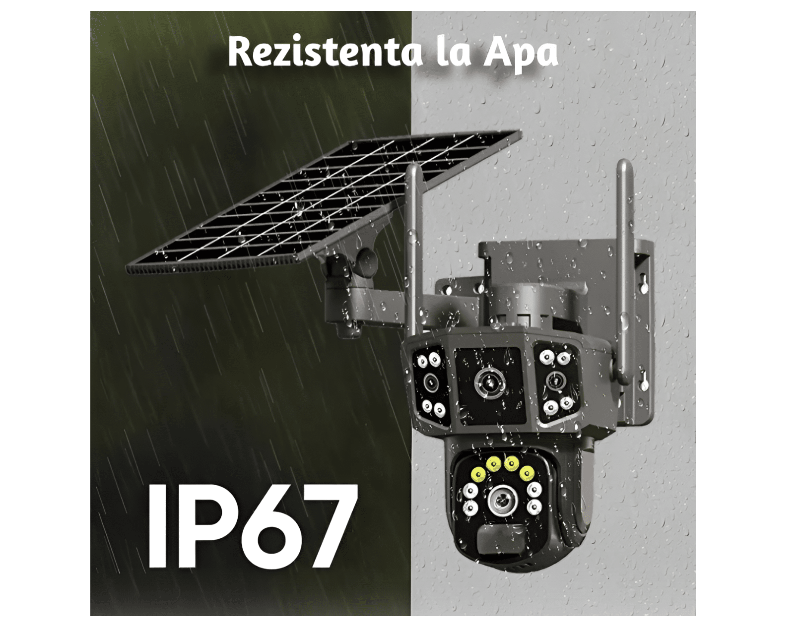 Cameră de supraveghere 4G cu panou solar, 4 camere, zoom optic 10X, detecție umană PIR, LED-uri IR și alarmă, rotație 355°/90°, rezistență la apă IP66, control prin aplicație, sistem CCTV securizat. - imagine 7