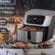 Friteuza cu Aer Cald, 10L, 2000W, Panou Touch, Timer 60 min, Temperatura Reglabilă 100-200°C, Incalzire Dubla, Accesorii Incluse