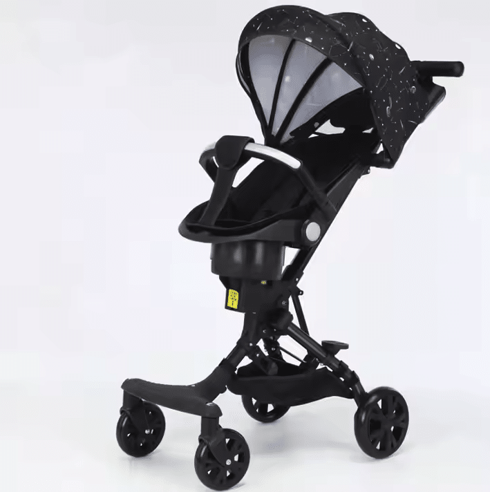 Carucior Copii 3 în 1 JRH – Pliabil, Ușor și Reversibil | Baby Stroller cu Ham 5 Puncte și Copertină Reglabilă - imagine 5
