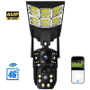 Camera de Supraveghere Duală JRH 2in1, 4G SIM, PTZ, 2 Lentile, Panou Solar 16W, Acumulator 16000 mAh, Lumină Stradală 180W, Night Vision, microSD, Negru