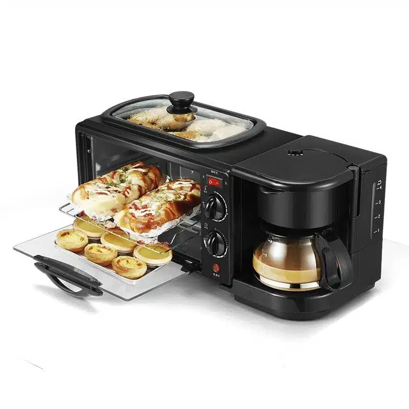 Aparat multifunctional 3 in 1 mic dejun, capac inclus, cuptor, gratar, filtru cafea - imagine 4