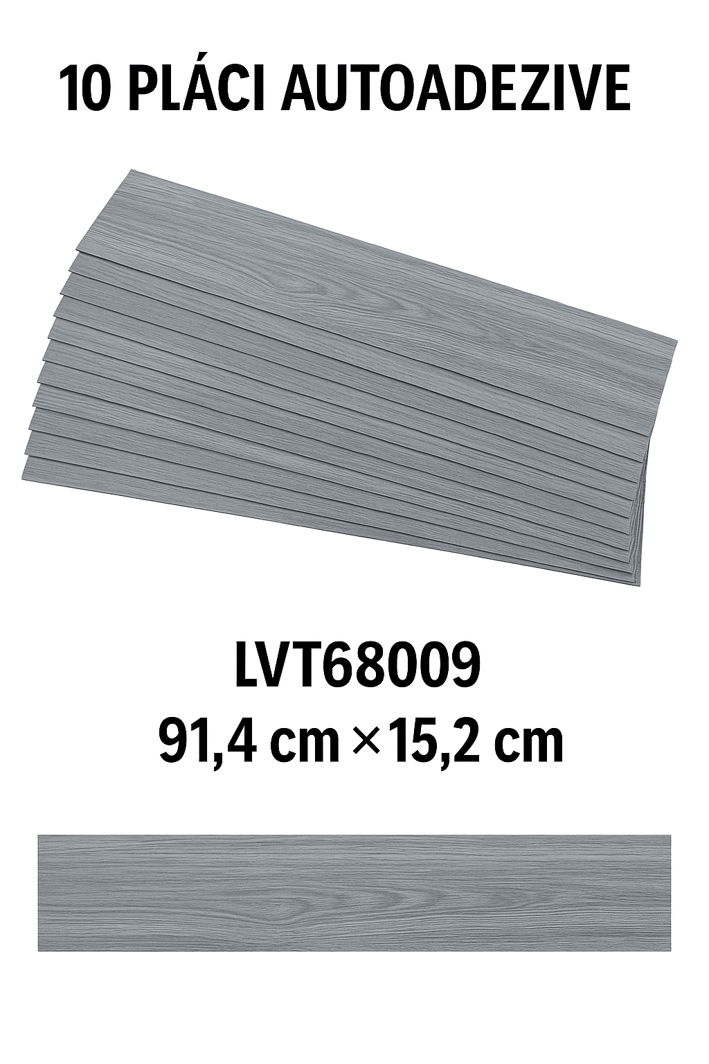 set 36 bucati Plăci Autoadezive pentru pardoseala cu Aspect de Lemn Gri Modern LVT68009 - imagine 4