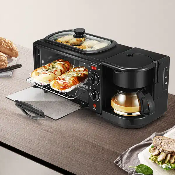 Aparat multifunctional 3 in 1 mic dejun, capac inclus, cuptor, gratar, filtru cafea - imagine 3