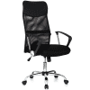 Scaun de birou ergonomic JRH, model VIRE, Negru, mecanism balans, bază oțel cromat, mesh + tetieră PU