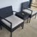 Set mobilier terasă și grădină 3 piese, tehnorattan negru cu perne impermeabile și masă compactă