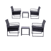Set Mobilier de Grădină din Ratan Sintetic – 4 Scaune cu Perne + 2 Mese Asortate, Design Modern Elegant