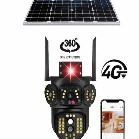 Camera de supraveghere cu panou solar 4G Cartela SIM, Zoom 10X, 3 Ecrane, Rezolutie 4K, Detectie umana, Urmarire automata, IP66