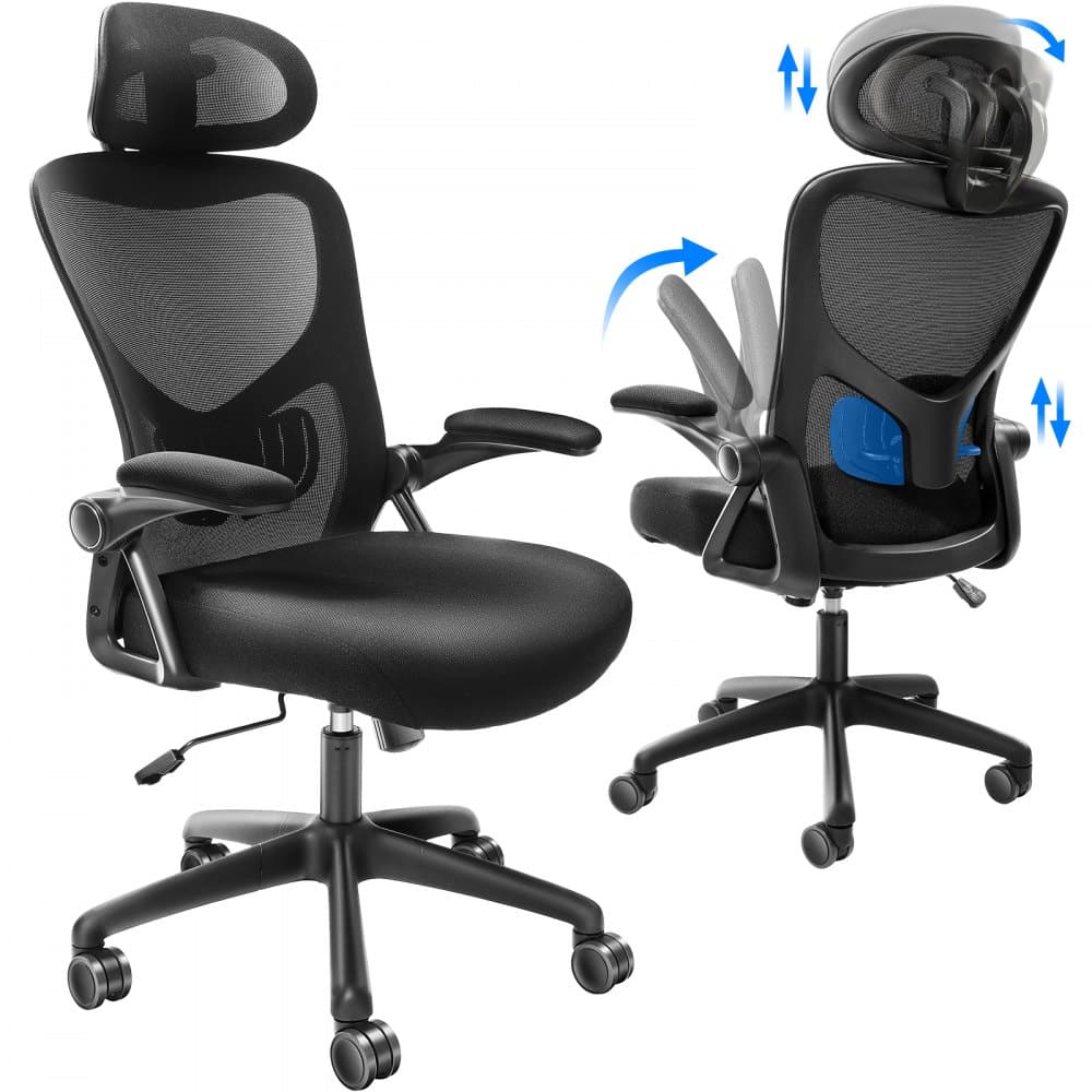 Scaun Ergonomic de Birou JRH cu Suport Lombar Reglabil, Tetieră și Brațe Rabatabile - imagine 2