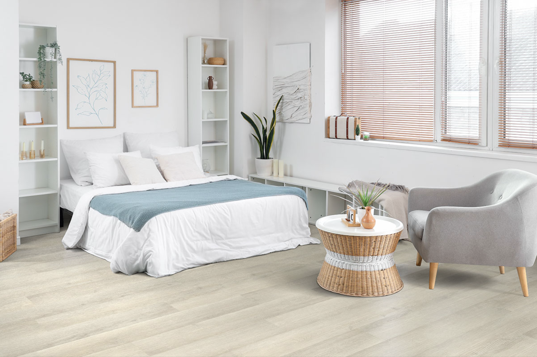 Parchet SPC JRH WTSPC010 – Lemn Natur Deschis, 4 mm, 18,2x122 cm, Set 10 plăci (2,22 m²) - imagine 3