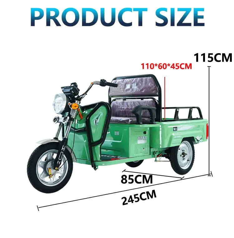 Triciclu Electric Cargo JRH 1200W – Limitat 22 km/h - imagine 5