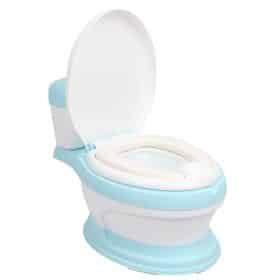 Olita educationala pentru copii Potty Blue, design realist ergonomic, colac moale PVC, vas colector detasabil, dimensiune 44 x 30 x 36 cm