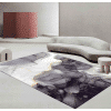 Covor modern living imprimat 3D, 100% poliester, design abstract marmură alb-gri cu accente aurii și mov