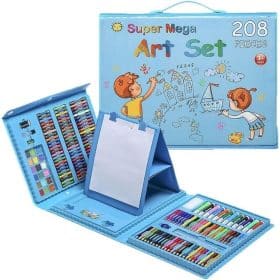 Set Complet pentru Pictură și Desen, 208 Piese albastru si roz