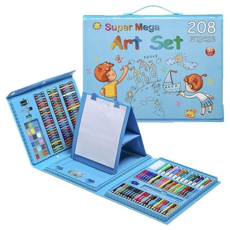 Cumpara Set Complet pentru Pictură și Desen, 208 Piese albastru si