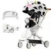 Carucior Copii 3 în 1 JRH – Pliabil, Ușor și Reversibil | Baby Stroller cu Ham 5 Puncte și Copertină Reglabilă