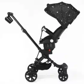 Carucior Copii 3 în 1 JRH – Pliabil, Ușor și Reversibil | Baby Stroller cu Ham 5 Puncte și Copertină Reglabilă