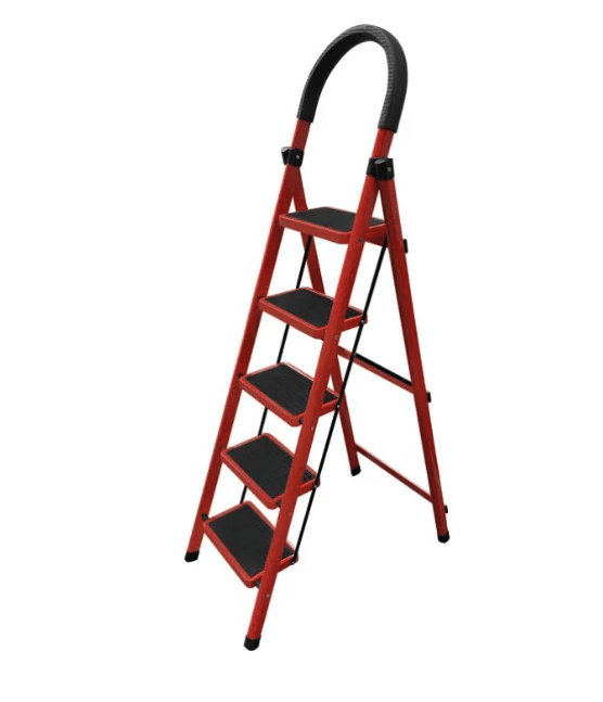 Scara din Oțel JRH, 5 trepte, 1085x495x1390 mm, 150 kg – Roșu & Negru