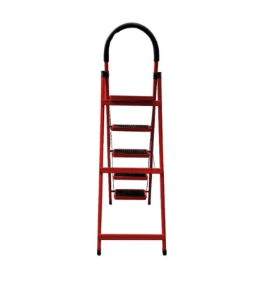 Scara din Oțel JRH, 5 trepte, 1085x495x1390 mm, 150 kg – Roșu & Negru - imagine 4