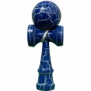Jucarie Interactiva, Kendama Crack, Din lemn, 18 cm, Model crapat, Albastru inchis