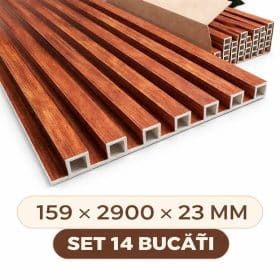 Set 14 Panouri WPC Decorativ Interior – Culoare Lemn Natural , 159×2900×23