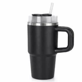 Cană Termică 1200 ml cu Mâner – Oțel Inoxidabil, Menține Cald/Rece, Negru