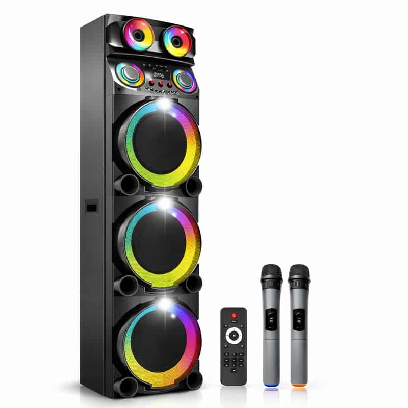 Boxă Portabilă JRH Bluetooth 3 × 12inch , 2 microphone wireless - imagine 3