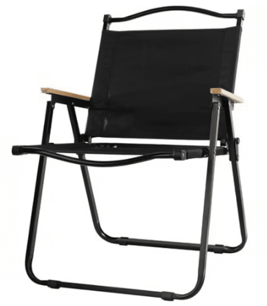 Scaun pliabil negru, cadru metalic, șezut confortabil – 80 × 52 × 53 cm - imagine 2