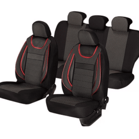 Set huse scaune auto , cu insertii de piele ecologica, universala