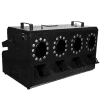 Mașină Profesională de Baloane cu Fum – 4 Duze, DMX 8 Canale, LED RGB, Telecomandă Wireless, 1500W