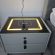 Noptiera inteligenta cu incarcare wireless, lumini LED reglabile, difuzore Bluetooth, 2 sertare de depozitare