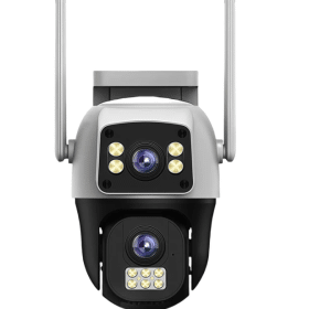 Cameră Supraveghere IP Wi-Fi 4MP Duală, 2 Antene, Zoom, Full Color Night Vision, Comunicare Intercom