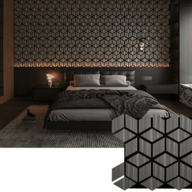 Panou Riflaj Lemn 3D Decor Perete Fonoabsorbant, 61cm x 70cm