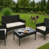 Set Masa De Gradina, 1 Masa, 1 Canapea, 2 Fotolii, Culoare negru