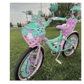 Bicicletă pentru Fetițe 20 Inch Roz cu Coș Prințesă, Scaun Păpuși, Oglindă și Frâne Față-Spate, 5–9 Ani