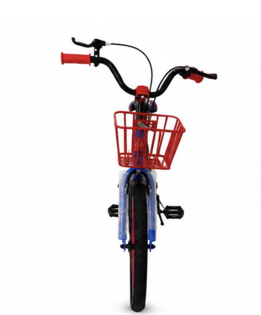 Bicicletă Copii 20 Inch Roșu-Albastru cu Coș Frontal, Bidon Apă, Detașabile și Frâne Față-Spate, Cadru Oțel - imagine 4